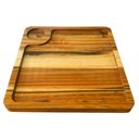 Ver imagem 6 de Petisqueira Quadrada Madeira Teca 23cm Molheira Frios Petiscos Aperitivos Zanline