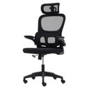 Ver imagem 1 de Cadeira Escritório Ergonômica com Suporte Lombar Estofado e Apoio de Cabeça