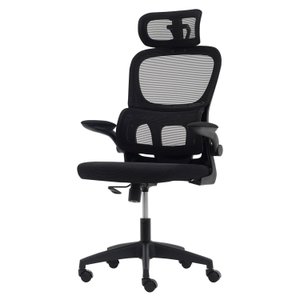 Cadeira Escritório Ergonômica com Suporte Lombar Estofado e Apoio de Cabeça