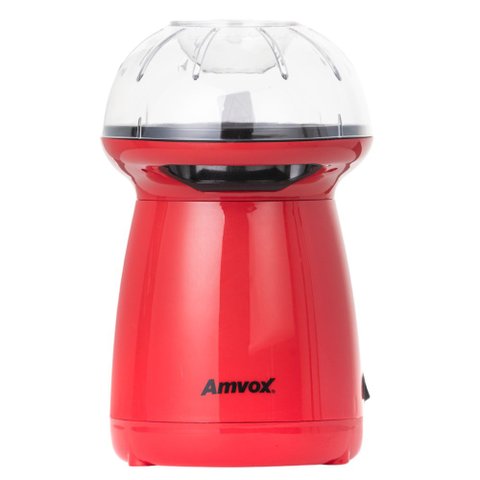 Pipoqueira Elétrica Sem Óleo Ar Quente Natural 1200W Vermelha Amvox APC 027  (127V)