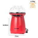 Ver imagem 2 de Pipoqueira Elétrica Sem Óleo Ar Quente Natural 1200W Vermelha Amvox APC 027 (127V)