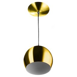 Lustre Pendente Bola Média Alumínio 23cm Dourado - 1