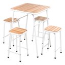 Ver imagem 1 de Conjunto de Mesa e 4 Bancos Branco para Área Externa Jardim
