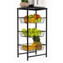 Ver imagem 3 de Fruteira de Chão para Cozinha 3 Andares Cesto Preta Plus