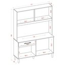 Ver imagem 4 de Kit Cozinha Compacta Cleo 8 Portas 121cm Atacama Off White Armoveis