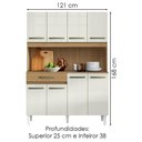 Ver imagem 3 de Kit Cozinha Compacta Cleo 8 Portas 121cm Atacama Off White Armoveis
