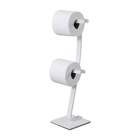 Porta Papel Higiênico de Chão com Reversa Dupla Branco