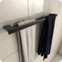 Ver imagem 2 de Kit 5 Acessórios Para Banheiro Preto Master Toalheiro Duplo
