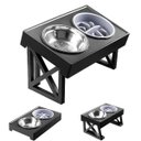 Ver imagem 1 de Comedouro Bebedouro Duplo Pet Elevado Inox Cães Ajustável