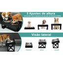 Ver imagem 3 de Comedouro Bebedouro Duplo Pet Elevado Inox Cães Ajustável