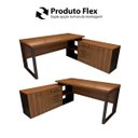 Ver imagem 3 de Mesa de Escritório Diretor em L Industrial 170cm Pés Metal