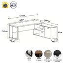 Ver imagem 4 de Mesa de Escritório Diretor em L Industrial 170cm Pés Metal