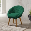 Ver imagem 2 de Kit 2 Poltronas Decorativa Canastra Estofada Veludo Verde Esmeralda Pés Palito em Madeira Maciça