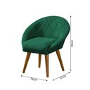 Ver imagem 4 de Kit 2 Poltronas Decorativa Canastra Estofada Veludo Verde Esmeralda Pés Palito em Madeira Maciça
