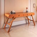 Ver imagem 2 de Aparador Madeira Maciça Tauri com 2 Gavetas e Puxadores em Courino Alta Qualidade Luxo Távoli Decor