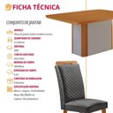 Ver imagem 2 de Conjunto de Jantar Isadora 6 Lugares Tampo MDF Cadeiras em Linho Grafite e Naturalle 180cm Moderna