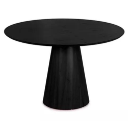 Mesa de Jantar Cone Redonda 110 Cm Base Madeira Ébano Tampo Ébano Linn Design Decor - 2