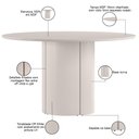 Ver imagem 3 de Mesa de Jantar 6 Lugares Redonda 135cm Verbena N01 Off White - Lyam Decor