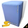 Puff Banqueta Quadrado Cubo em Corino Corano®:azul Claro - 2