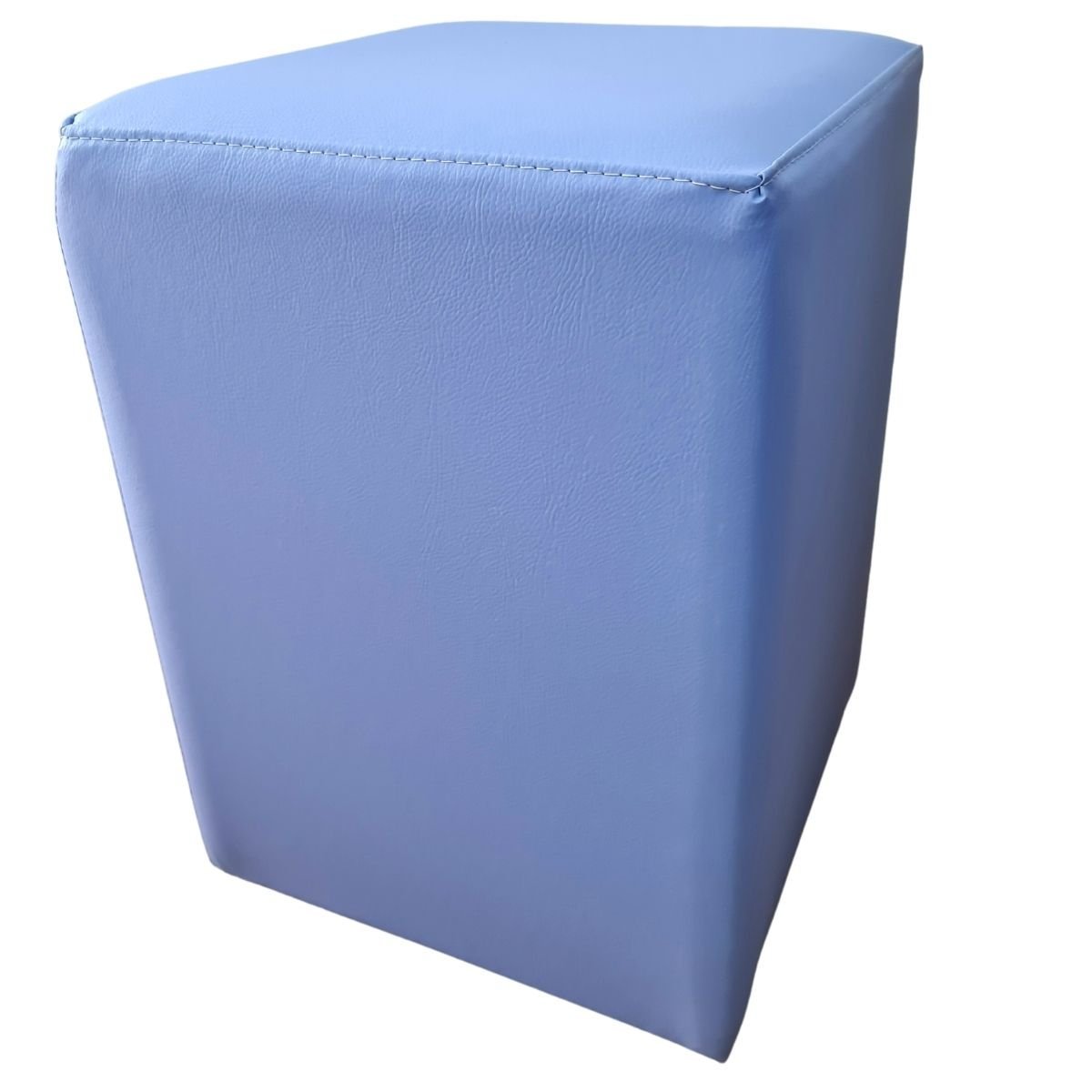 Puff Banqueta Quadrado Cubo em Corino Corano®:azul Claro