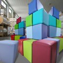 Ver imagem 6 de Puff Banqueta Quadrado Cubo em Corino Corano®:azul Claro