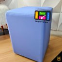 Ver imagem 3 de Puff Banqueta Quadrado Cubo em Corino Corano®:azul Claro