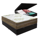 Ver imagem 1 de Cama Box Baú Casal Preto e Colchão Gold Ultragel Molas Ensacadas Ortobom