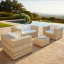 Ver imagem 1 de Móveis de Varanda Jardim Área Externa Conjunto Sofá e Poltronas em Fibra Sintética
