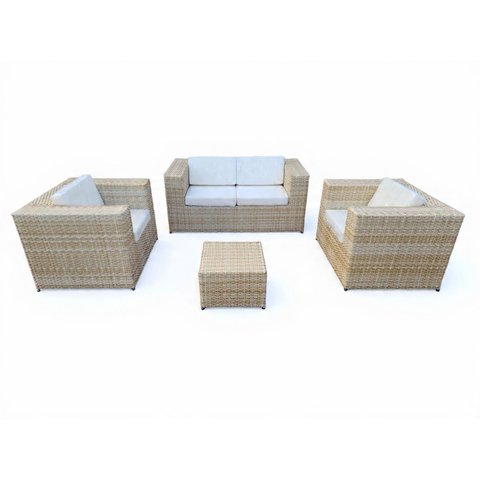 Móveis de Varanda Jardim Área Externa Conjunto Sofá e Poltronas em Fibra Sintética