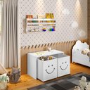 Ver imagem 5 de Mesa Infantil Montessori Alegra Smile Multifuncional com 1 Cadeira e 1 Nicho - Branca - Branco