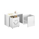 Ver imagem 4 de Mesa Infantil Montessori Alegra Smile Multifuncional com 1 Cadeira e 1 Nicho - Branca - Branco