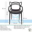 Ver imagem 6 de Kit 10 Cadeiras Allegra Preta em Pp para Área Externa Sala de Jantar Cozinha Ecomhome