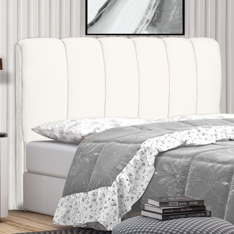 Cabeceira Cama Box Casal Berlim 140 Cm Suede Bege Claro - MV Estofados Shop