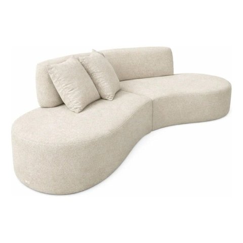 Sofá Virgínia 3m Estofado Moderno Confortável Luxo Suede Bege