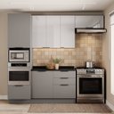 Ver imagem 1 de Cozinha Telasul Lumina 4 Peças com Paneleiro para Forno e Micro 6 Portas e 4 Gavetas Cinza