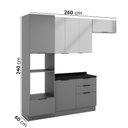 Ver imagem 3 de Cozinha Telasul Lumina 4 Peças com Paneleiro para Forno e Micro 6 Portas e 4 Gavetas Cinza