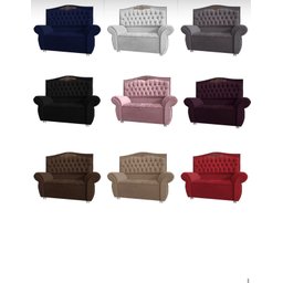 KIT Cabeceira + Recamier Baú Dunas Dubái veludo Bege Linha Alta 1,40 Casal Dalaqua-Decor - 2