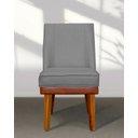 Ver imagem 2 de Cadeira de Jantar Virgínia Linho Cinza e Courissimo Nozes Linho Nozes Cinza Claro