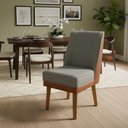 Ver imagem 1 de Cadeira de Jantar Virgínia Linho Cinza e Courissimo Nozes Linho Nozes Cinza Claro