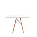 Ver imagem 4 de Mesa de Jantar Quadrada Eames Eiffel 90cm Branca Base Madeira