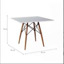 Ver imagem 5 de Mesa de Jantar Quadrada Eames Eiffel 90cm Branca Base Madeira