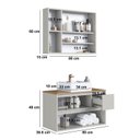 Ver imagem 3 de Conjunto para Banheiro Gabinete Suspenso 80cm com Cuba e Espelheira Belarus Bege/Arenas