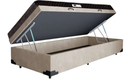 Ver imagem 1 de Cama Box Baú Solteiro Conforto Suede Bege + Colchão Solteiro Conforto Espuma D23 Com EPS 20x88x188