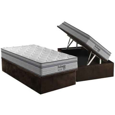 Cama Box Baú Solteiro: Colchão Molas Ensacadas Probel MasterPocket ProDormir Springs Luxo + Base CRC