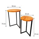 Ver imagem 2 de Duo Mesa de Canto Circular Style Industrial Carvalho e Preto