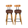 Kit 2 Banquetas Alta com Encosto Ergonômica para Cozinha Pés Madereira - 1