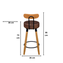 Ver imagem 3 de Kit 2 Banquetas Alta com Encosto Ergonômica para Cozinha Pés Madereira