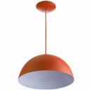 Ver imagem 2 de Kit 2 Lustres Pendente Meia Lua 30cm Alumínio Cobre