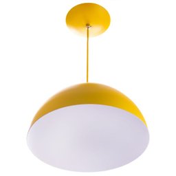 Lustre Pendente Meia Lua 30cm De Alumínio Amarelo - 1 Lustre Pendente Meia Lua 30cm De Alumínio Amarelo - 1