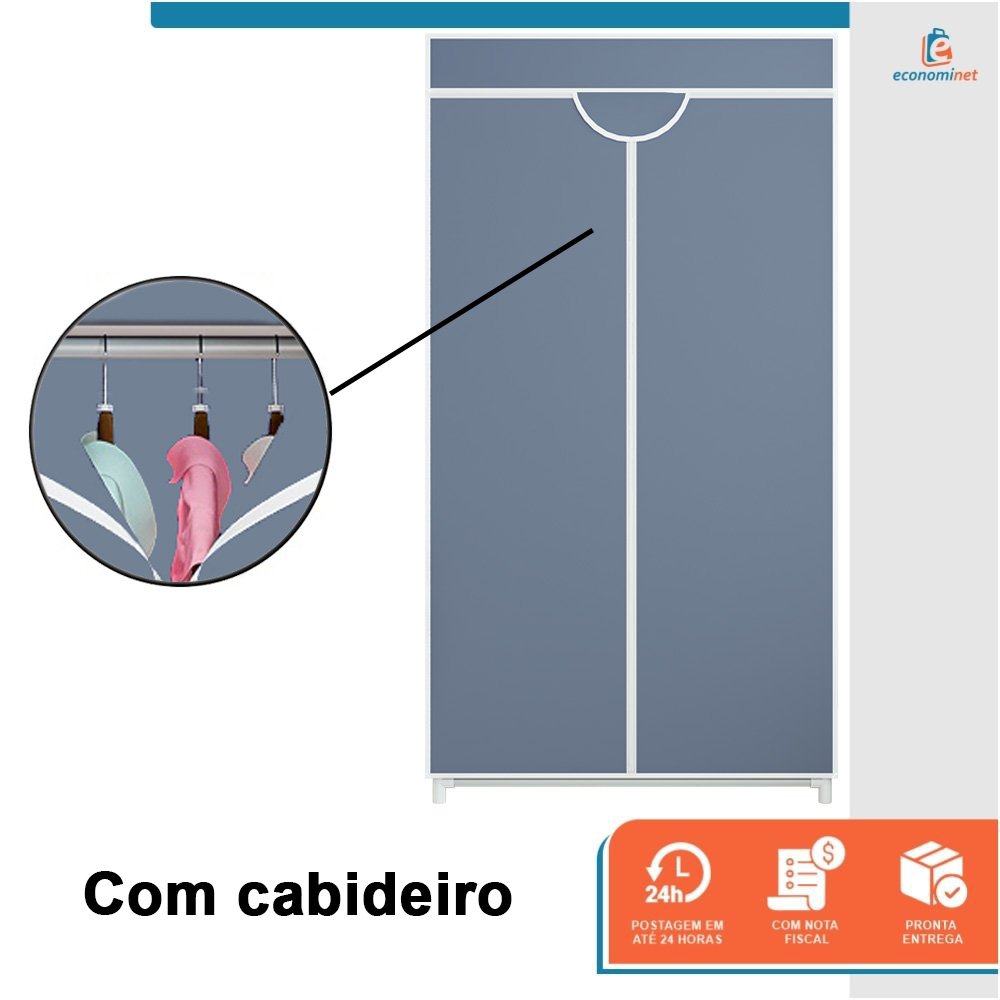 Guarda Roupa Dobrável Portátil Multiuso Organizador De Roupas Cinza Staremcasa Madeiramadeira 5802